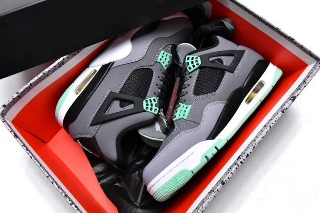 1st Kicks Shoes Retro Jordan Glow 4 Green 308497-033 Air 0817